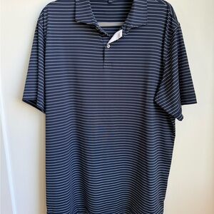 Peter Millar Navy and White Striped Polo – Excellent Condition